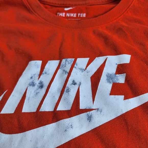 Nike Shirt Mens Orange Just Do It Regular Fit Short Sleeve Activewear Large - Picture 2 of 6
